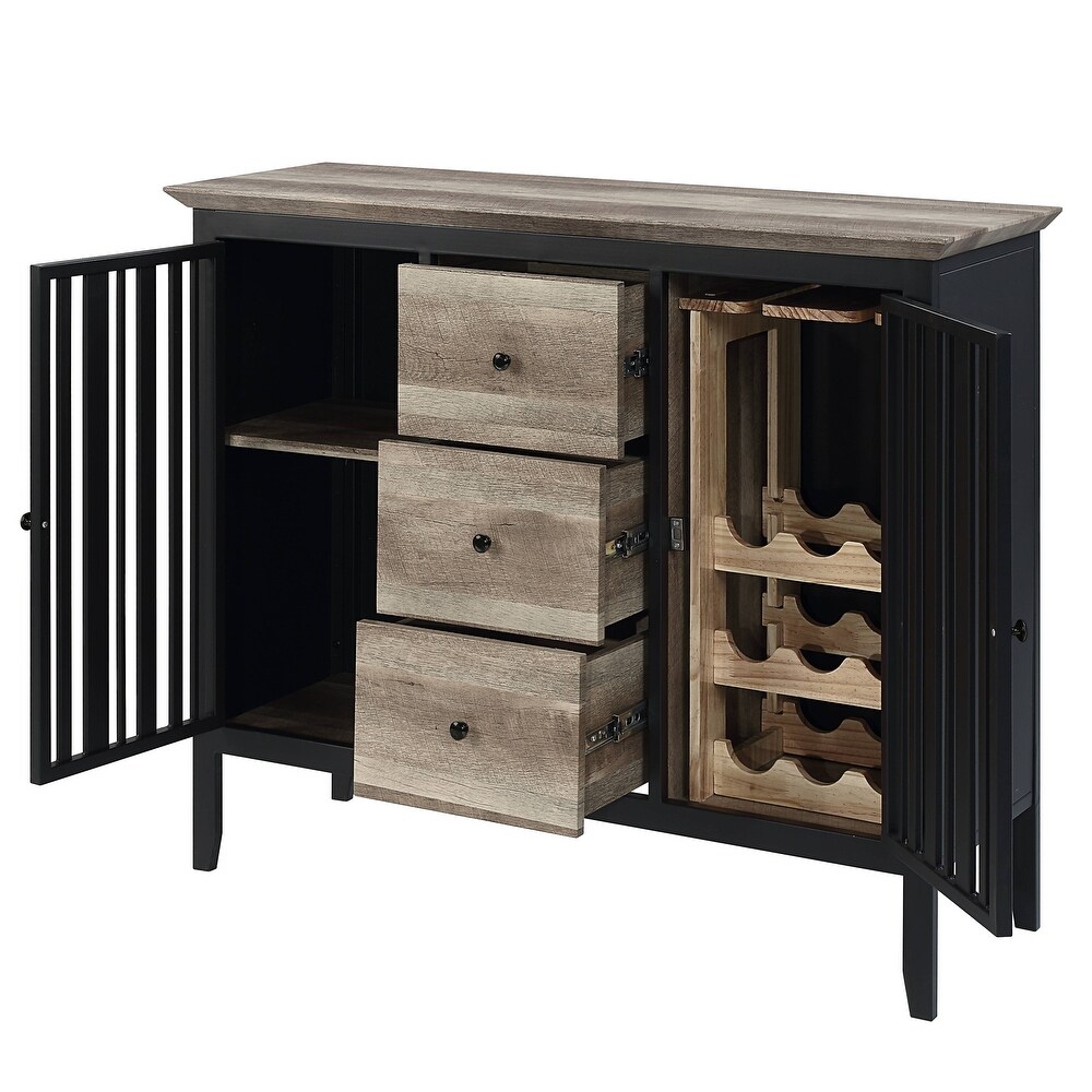 Acme Zudora SERVER Antique Oak   Sandy Black Finish