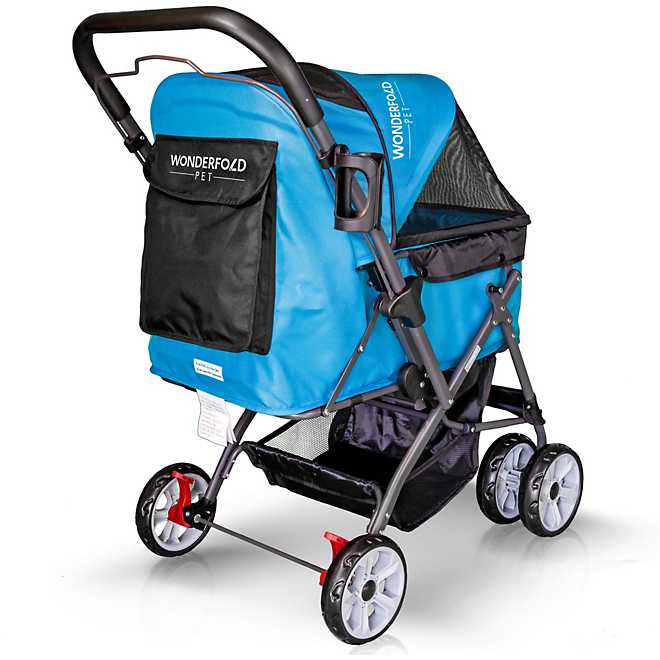 Wonderfold Wagon Folding Pet Stroller with Zipperless Entry and Reversible Handle