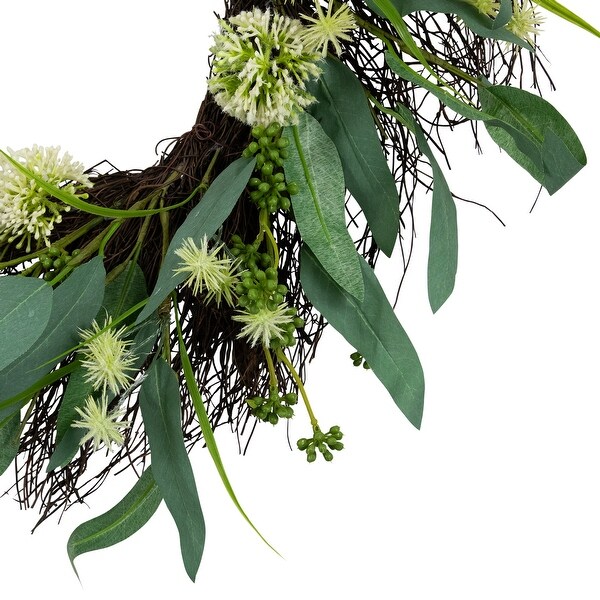 Olive Leaf and Floral Twig Spring Wreath