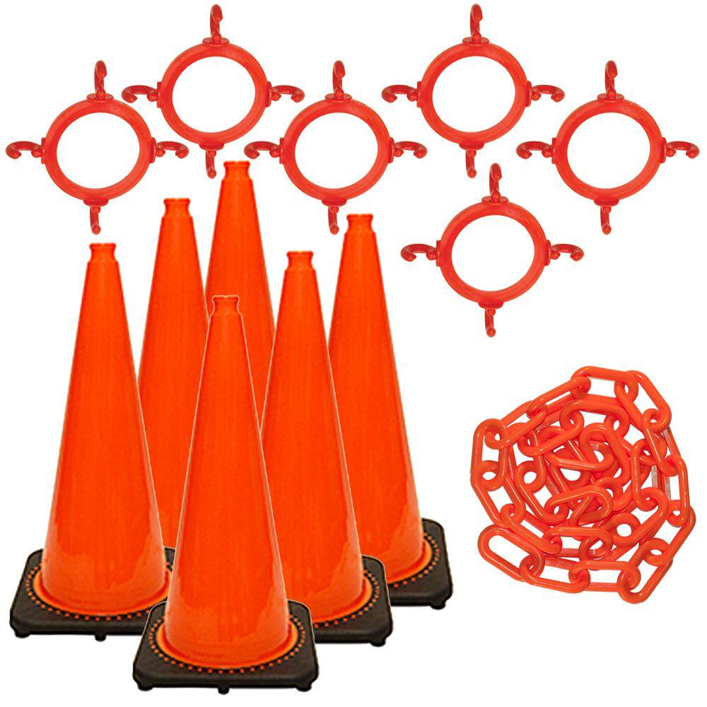 Mr. Chain 28 in. Traffic Cone and Chain Kit Orange 93213-6