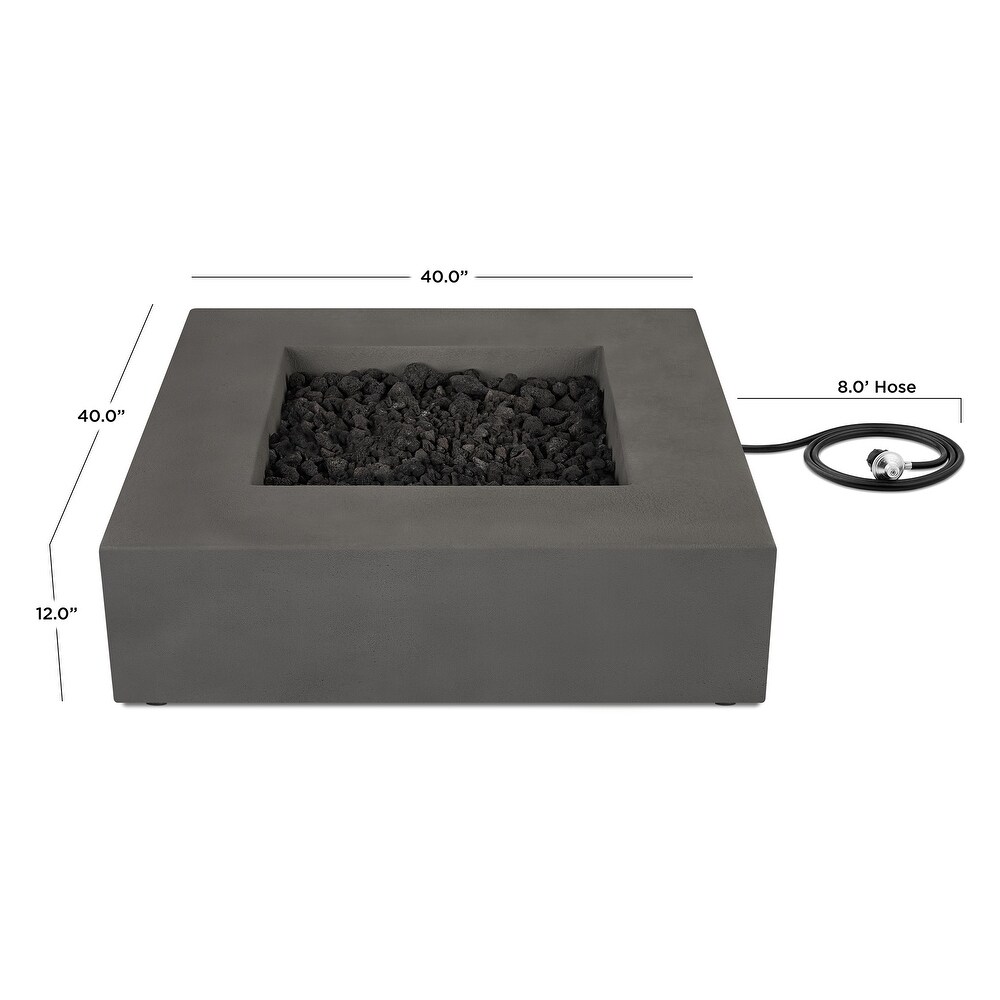 Provo Low Square Propane Fire Table in Carbon by Jensen Company   40 x 40 x 11.75