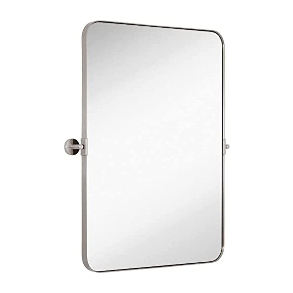 Silver Metal Surrounded Round Pivot Mirror 24