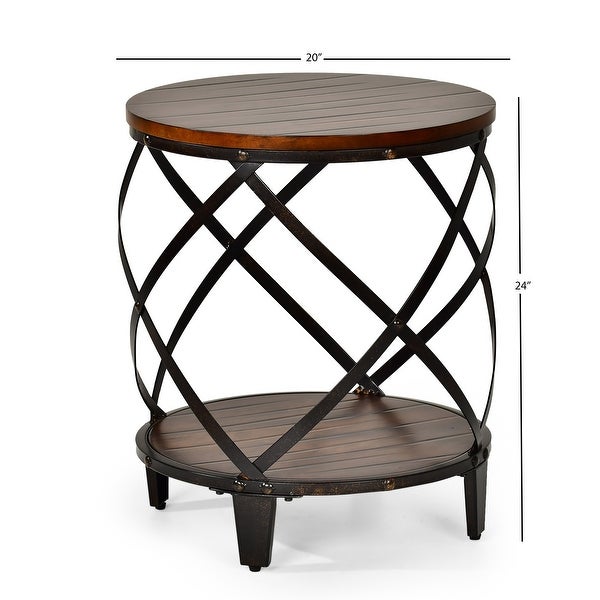 Carbon Loft Fischer Solid Birch/ Iron Round End Table