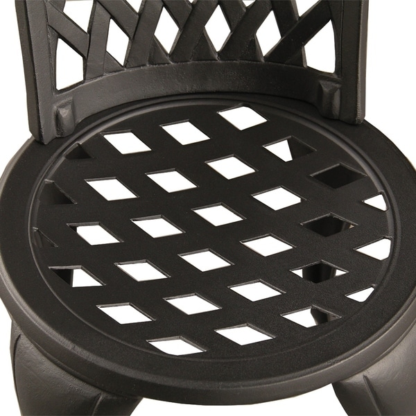 Lattice Outdoor Patio Garden 3 Piece Bistro Set in Sand Black