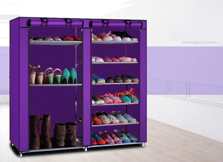 Zimtown Double Row 9 Lattices Portable Shoe Cabinet 6 Tiers Entryway Shoe Rack Shoe Shelf Shoe Tower Stand Closet Storage Organizer Space Saving， Multiple Colors