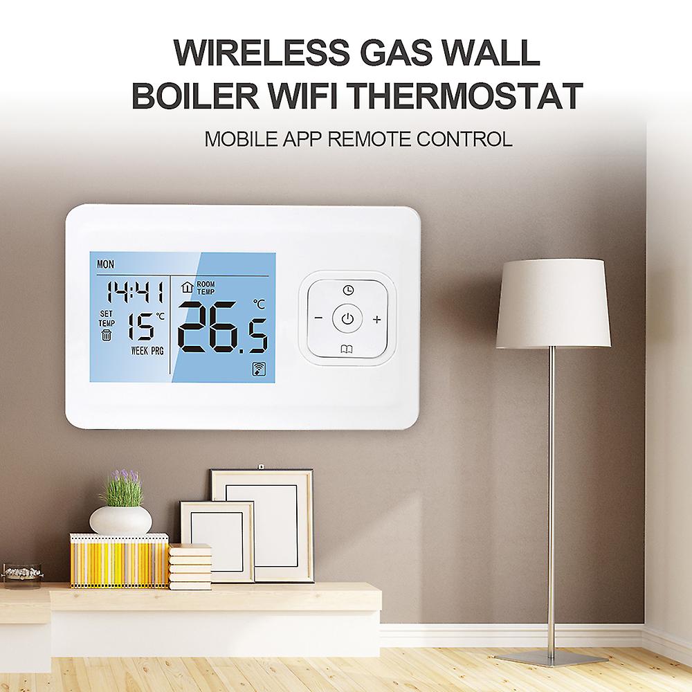 Wi-fi Smart Thermostat Wireless Programmable Thermostat With Rf Receiver Tabletop Wall-mounted Style App Control Voice Control Compatible With Alexa G