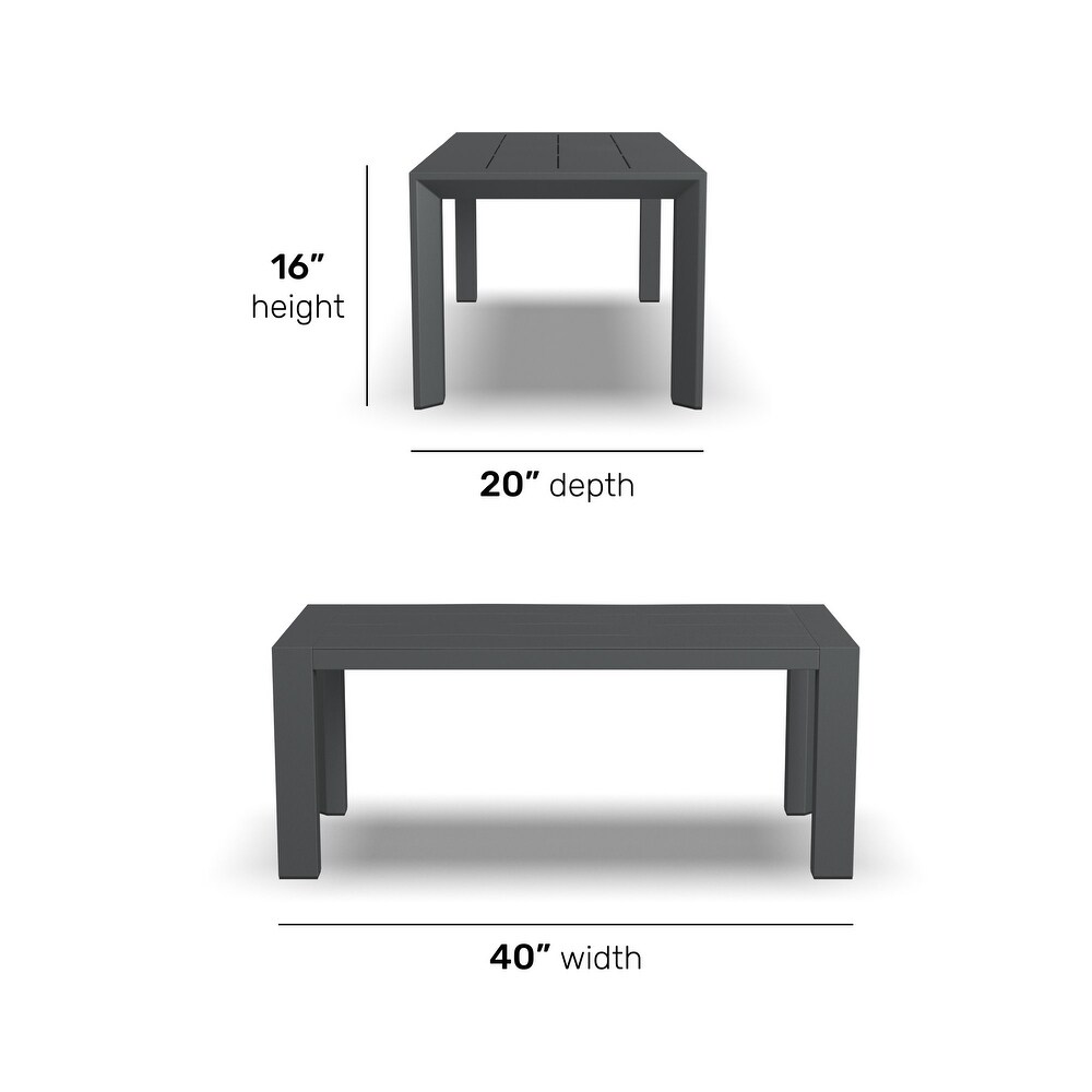 Grayton Gray Aluminum Outdoor Aluminum Coffee Table   40\