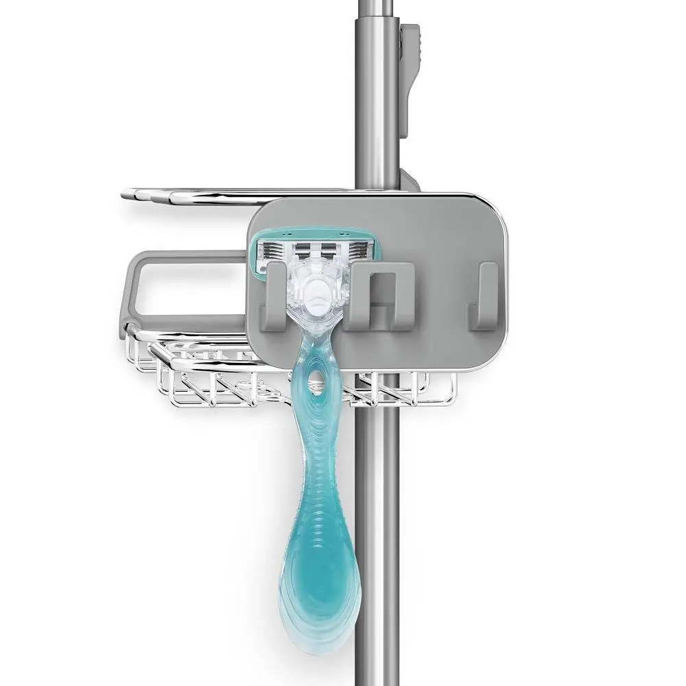 simplehuman 3-Tier Adjustable Shower Caddy XL in Stainless Steel and Anodized Aluminum