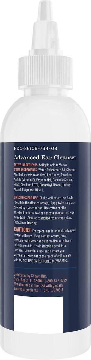 Frisco Advanced Ear Cleaner for Dogs and Cats， 8-oz bottle