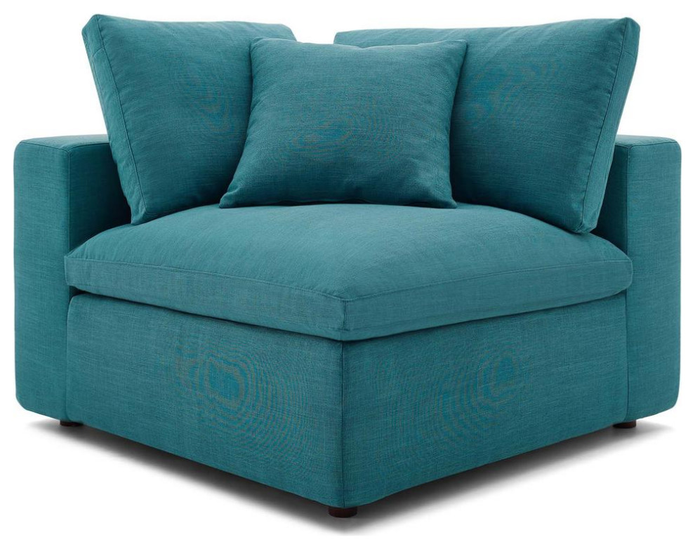 Commix Down Filled Overstuffed Corner Chair   Teal EEI 3319 TEA   Contemporary   Sofas   by BisonOffice  Houzz