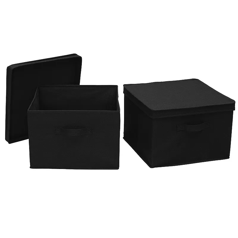 Household Essentials Square Storage Boxes with Lids 2-piece Set