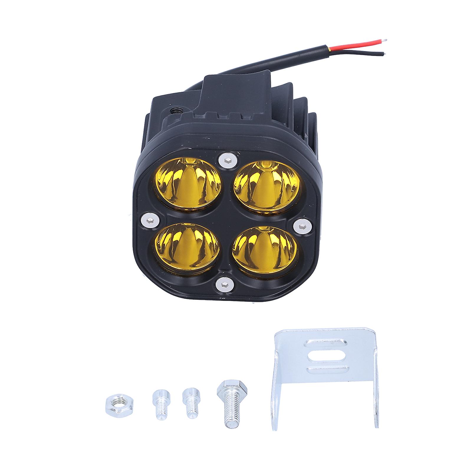 40w 4led 3in Work Light 4000lm Spot Lamp Ip67 Waterproof Universal For Car Trucks Motorcycleyellow Light  3500k