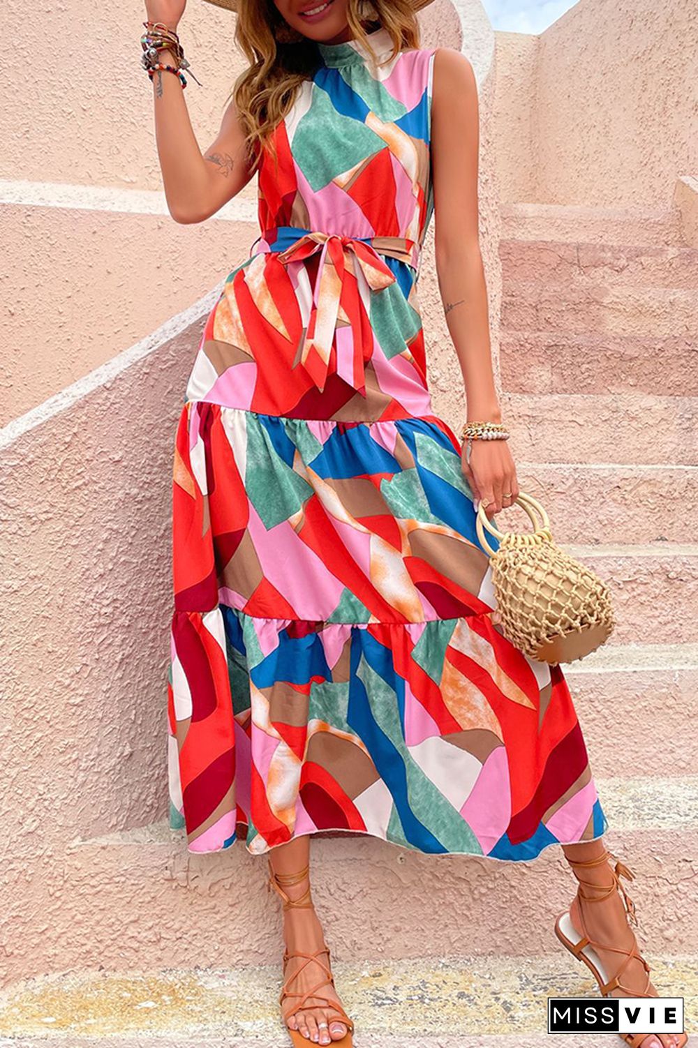 Colorful Sleeveless Long Maxi Dress Wholesale