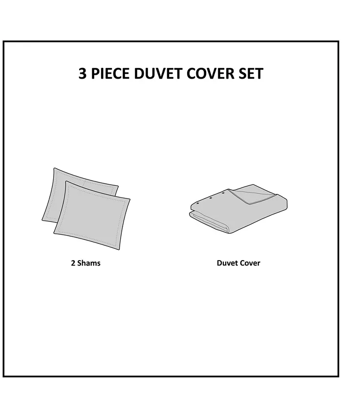 Madison Park Amaya Seersucker 3-Pc. Duvet Cover Set， Full Queen