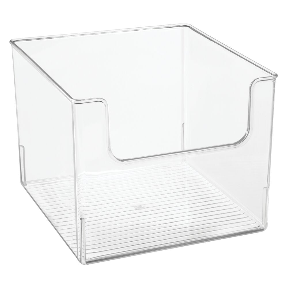 mDesign Modern Plastic Open Front Dip Storage Organizer Bin Basket for Bathroom Organization - Vanity Shelf， Cubby， Cabinet， and Closet Organizing Decor - Ligne Collection - 8 Pack - Clear