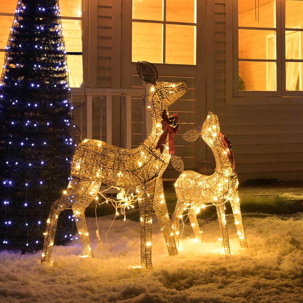 Yescom Lighted Christmas Reindeer Set Outdoor Christmas Yard