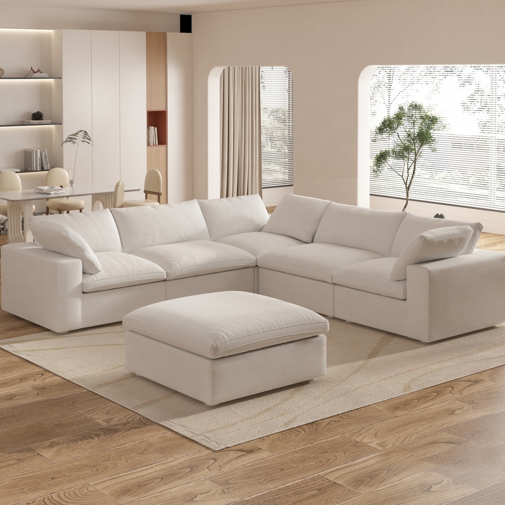 Down Filled Corner Sectional Couch for Living Room Set