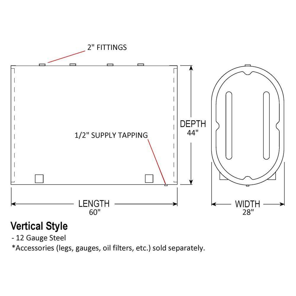 Vertical 275 Gal. Heating Oil Tank 275VOT