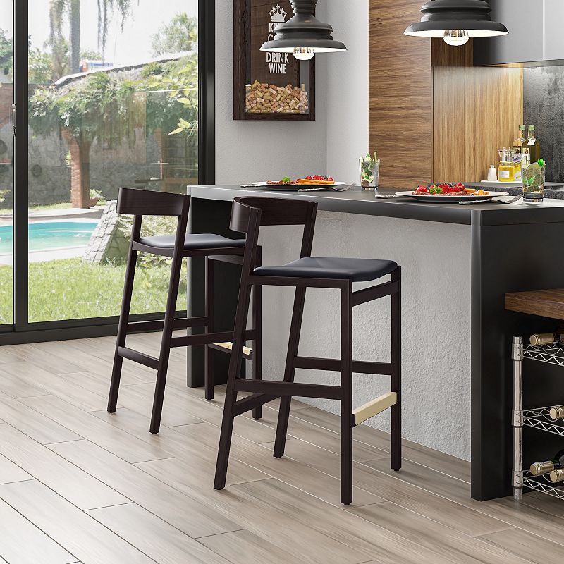 MANHATTAN COMFORT Klismos Counter Stool 2-piece Set