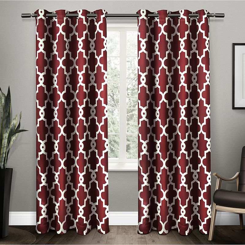 Exclusive Home 2-pack Ironwork Sateen Woven Blackout Window Curtains