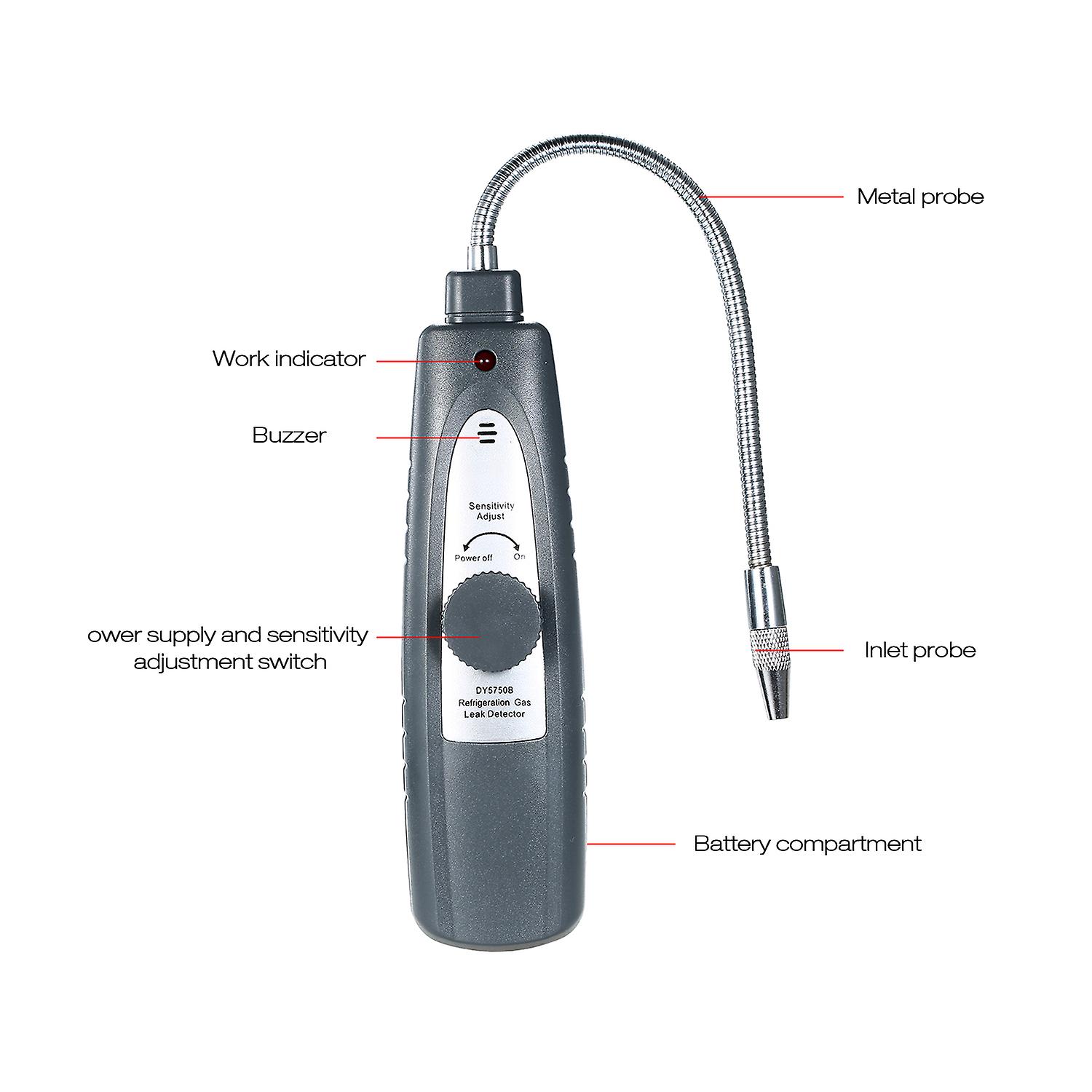 Grey Refrigeration Gas Leak Detector Freon Leak Tester Portable Halogen Leakage Detector Checker With High Sensitivity For Car Air Conditioner