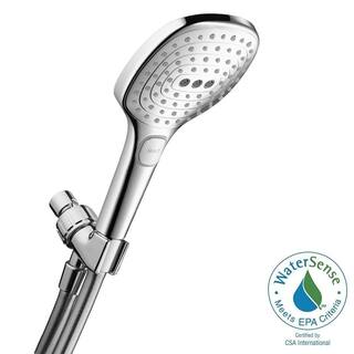 Hansgrohe 3-Spray 5.9 in. Single Wall Mount Handheld Rain Shower Head in Chrome 04520000