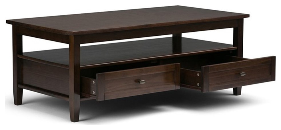 Warm Shaker SOLID WOOD Coffee Table   Transitional   Coffee Tables   by Homesquare  Houzz