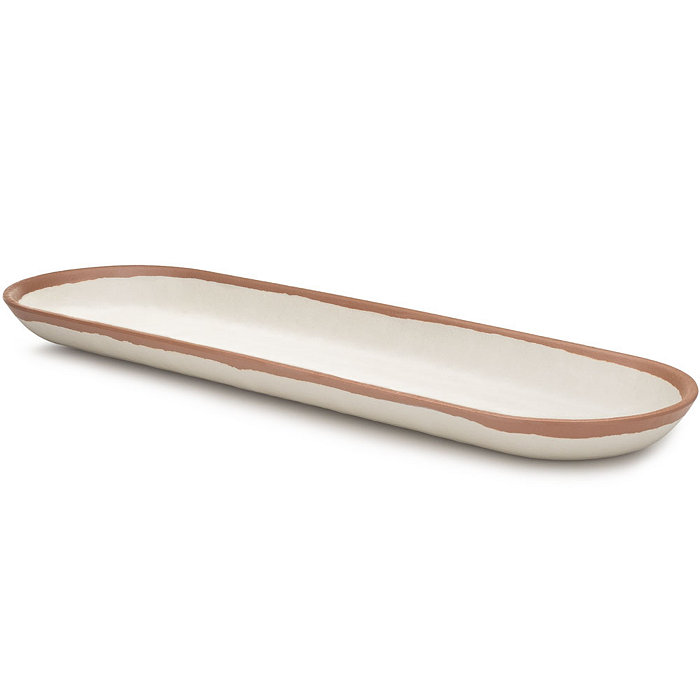 Q Squared Potter Terracotta Melaboo Long Oval Platter