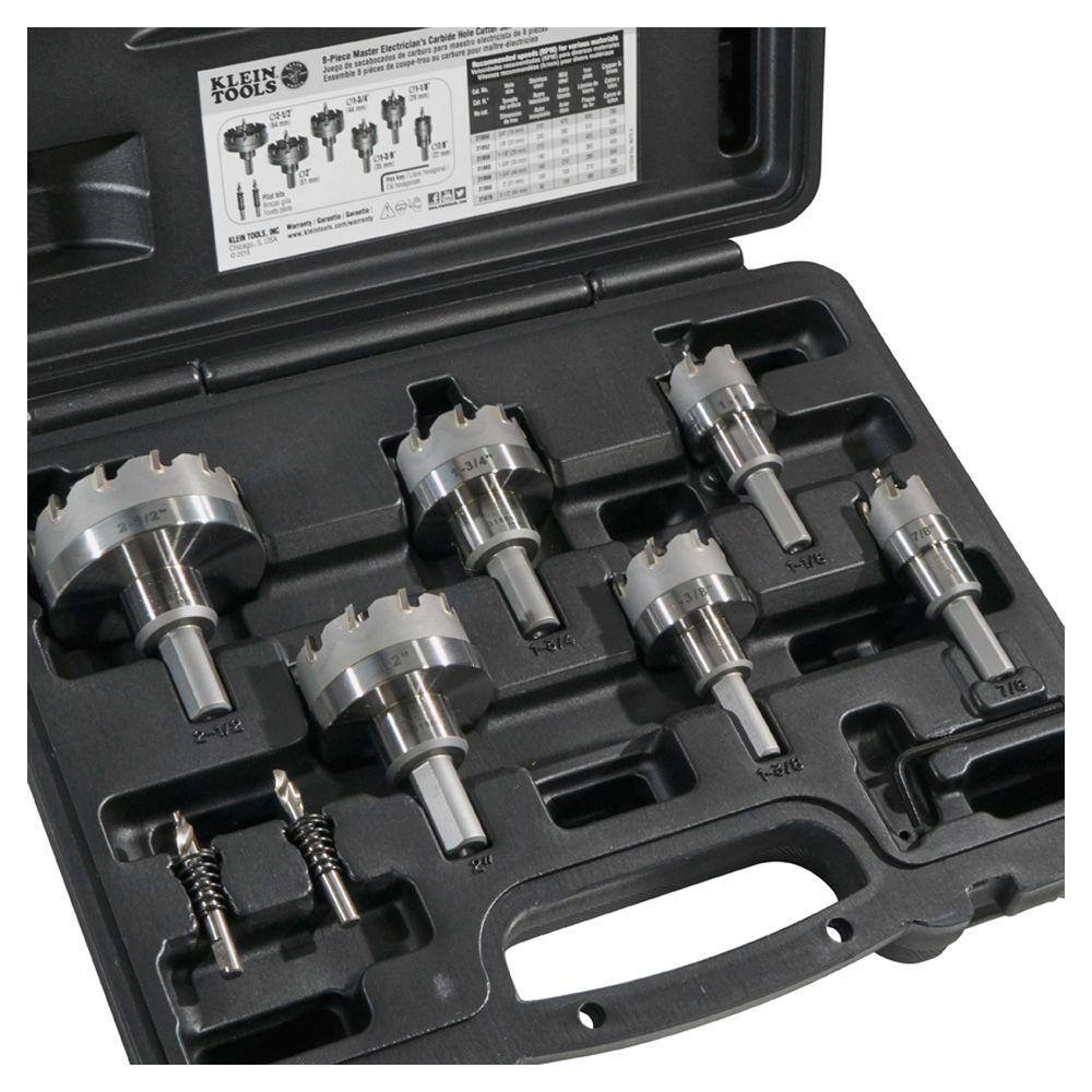 Klein Tools 8-Piece Master Electrician's Hole Cutter Set 31873