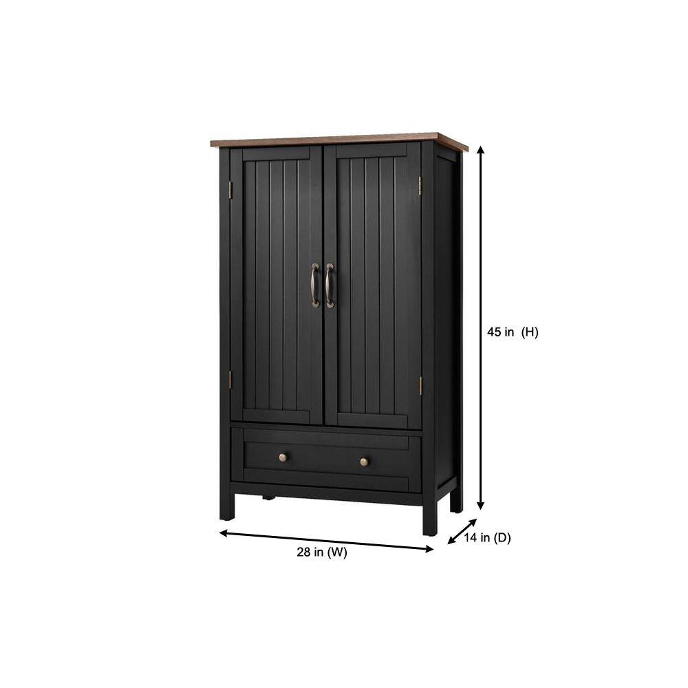 StyleWell Bainport Black with Haze Top Wood Kitchen Pantry with Haze Top (28 in. W x 45 in. H) SK19238Ar1-B