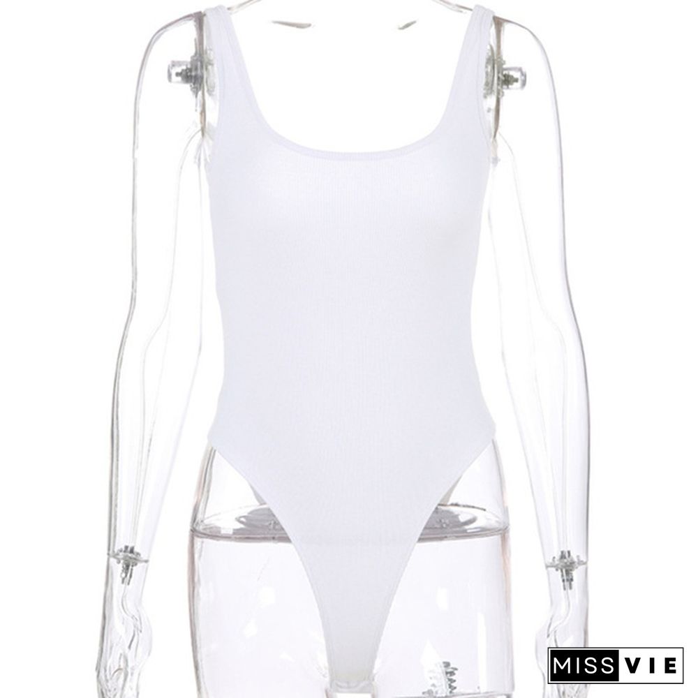 Women's Strappy Bodysuit Sexy Backless Dribbled Bodysuit Romper String Mouwlless Tank Top Handy Bodysuit