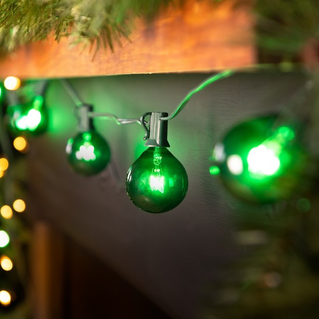 Northlight 10 count Green G50 Globe Christmas Patio Lights 9ft Green Wire