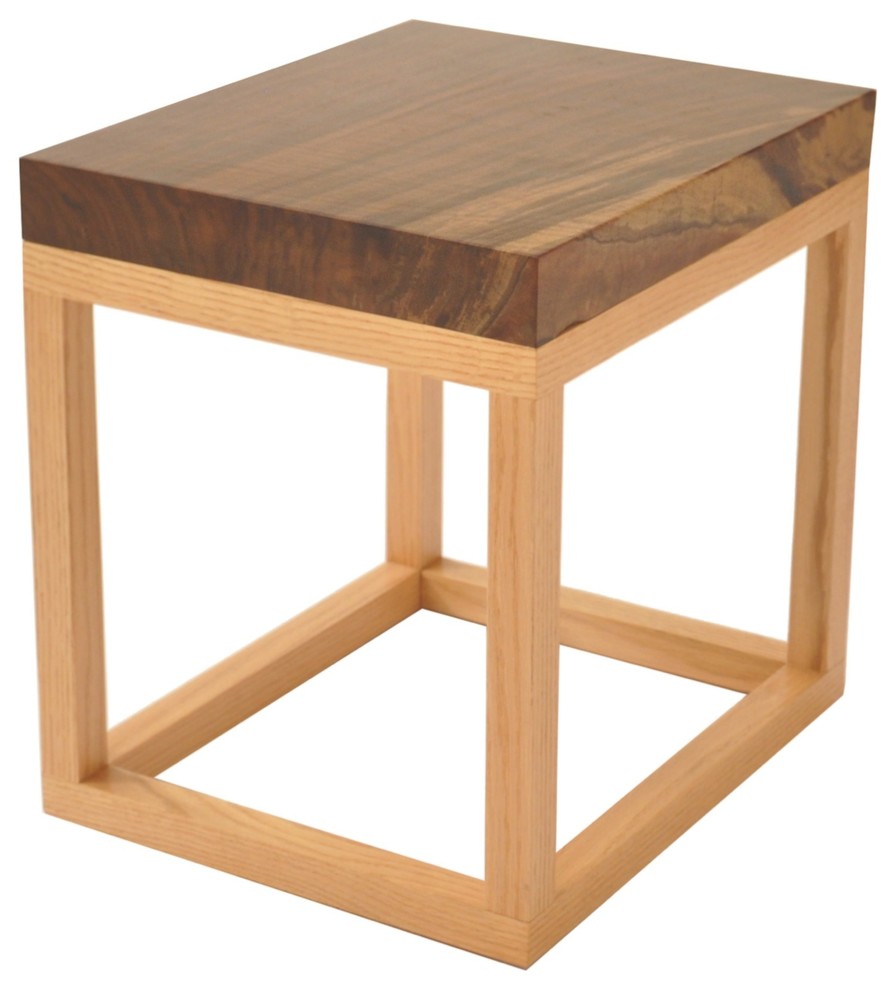 Reclaimed Wood Side Table  Walnut Top   Rustic   Side Tables And End Tables   by Rotsen Furniture  Houzz