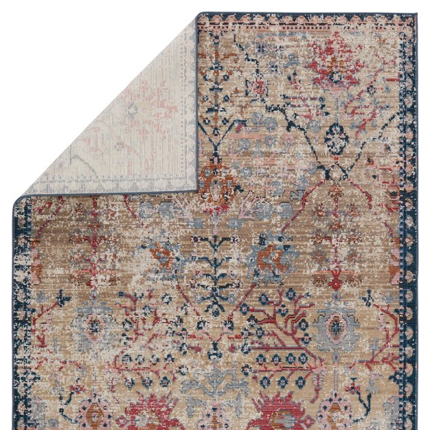 Elva Indoor outdoor Oriental Area Rug Tan blue Jaipur Living