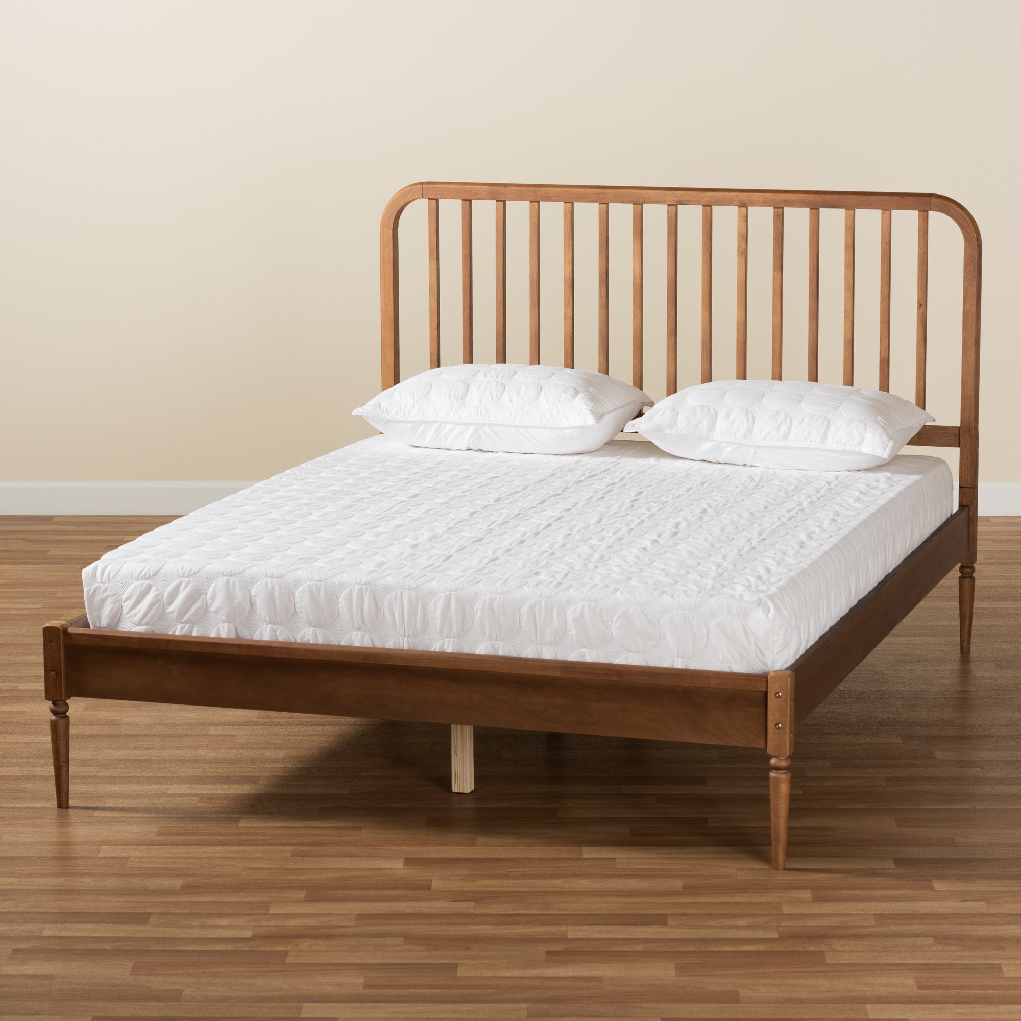 Baxton Studio Neilan Modern and Contemporary Walnut Brown Finished Wood Queen Size Platform Bed