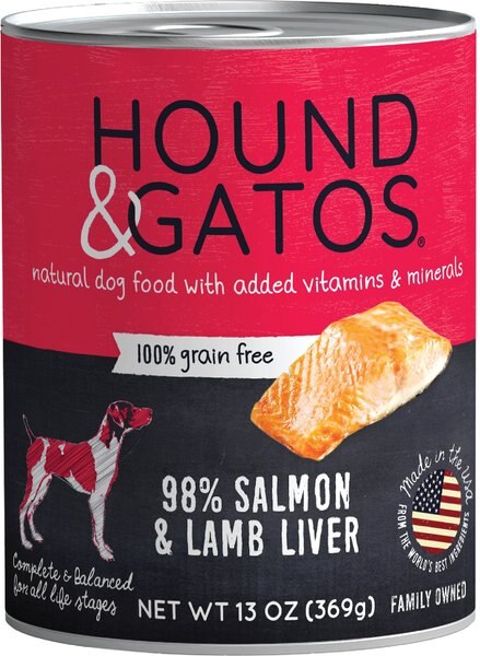 Hound and Gatos 98% Salmon and Lamb Liver Grain-Free Canned Dog Food