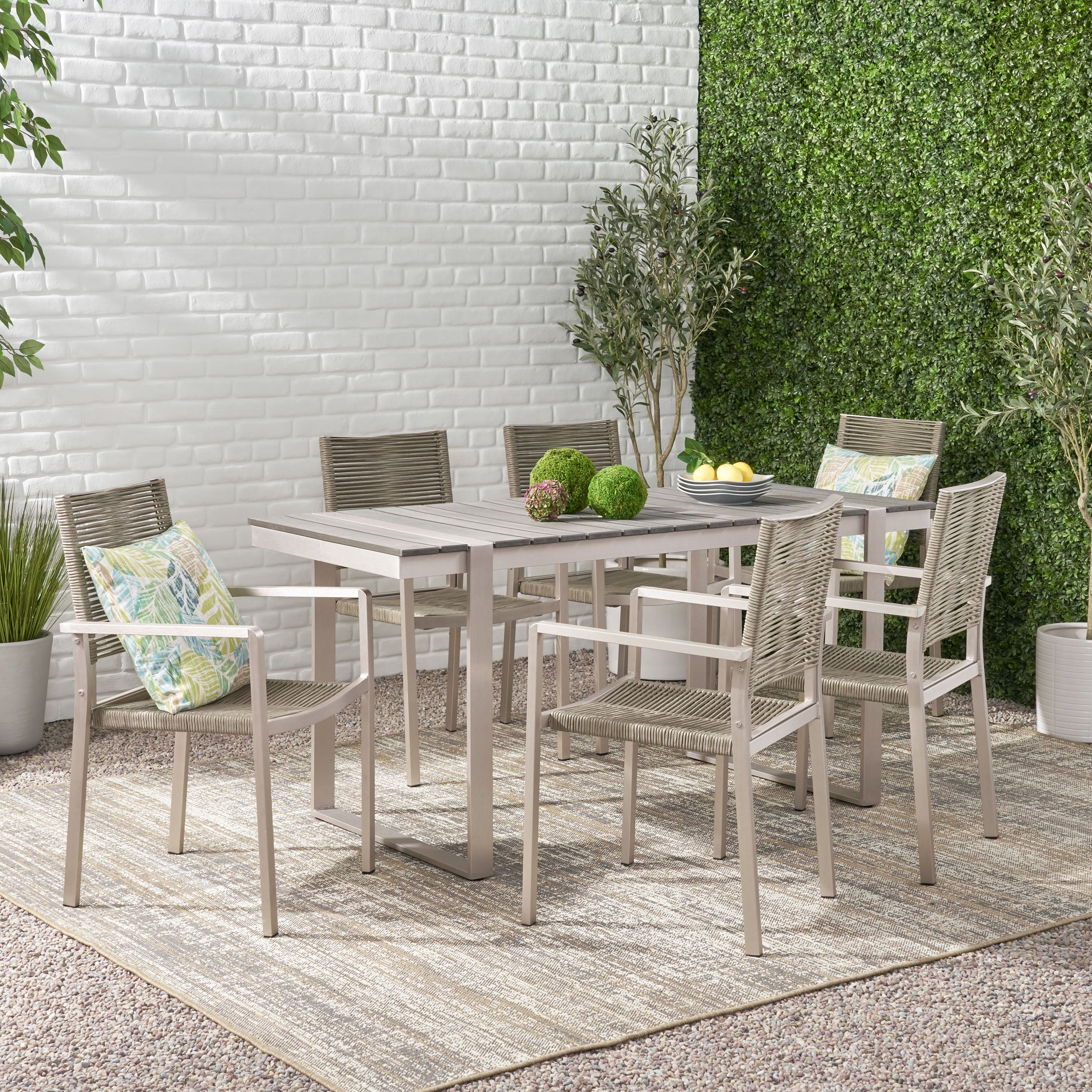 Quay Outdoor 7 Piece Aluminum Dining Set