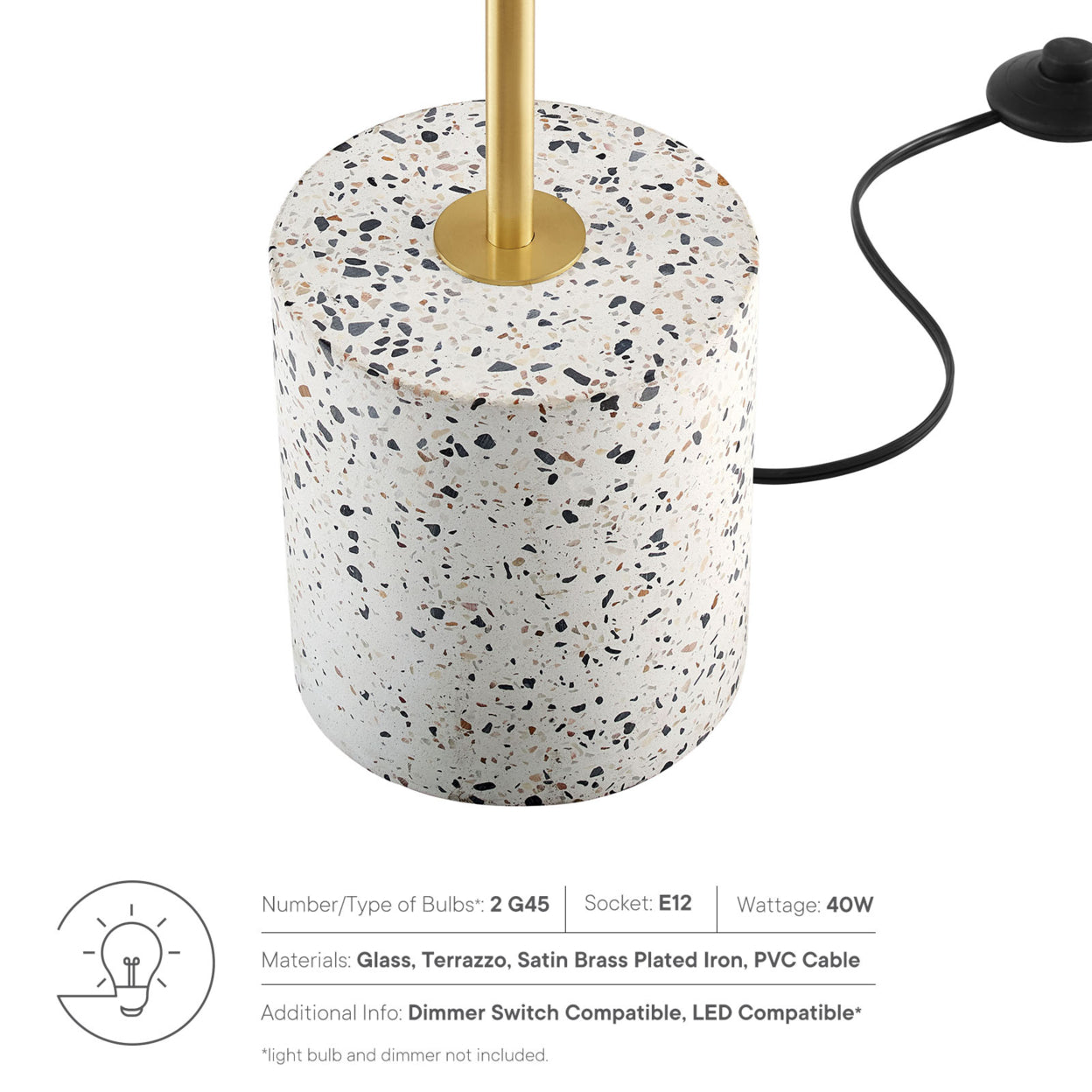 Logic Terrazzo Floor Lamp-EEI-5628-WHI