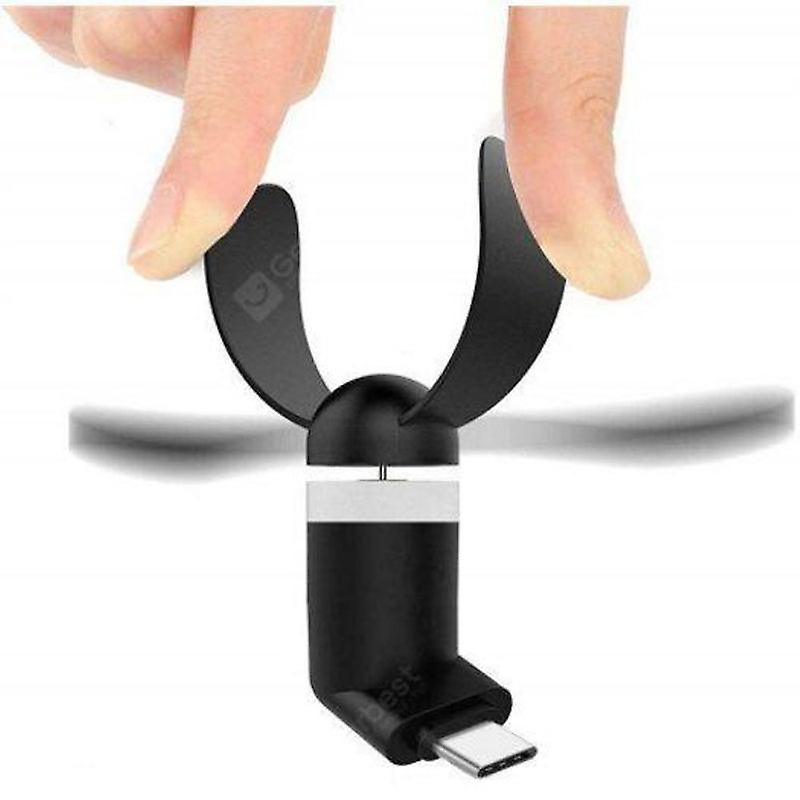 For Type C Mini Fan Usb Phone Black