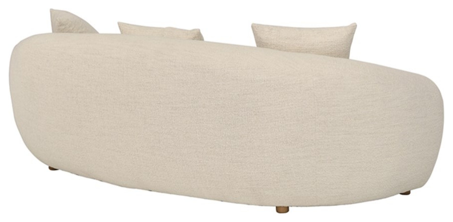 Molly 96.5 quotUpholstered Curved Sofa in Pearl   Loveseats   by Homesquare  Houzz