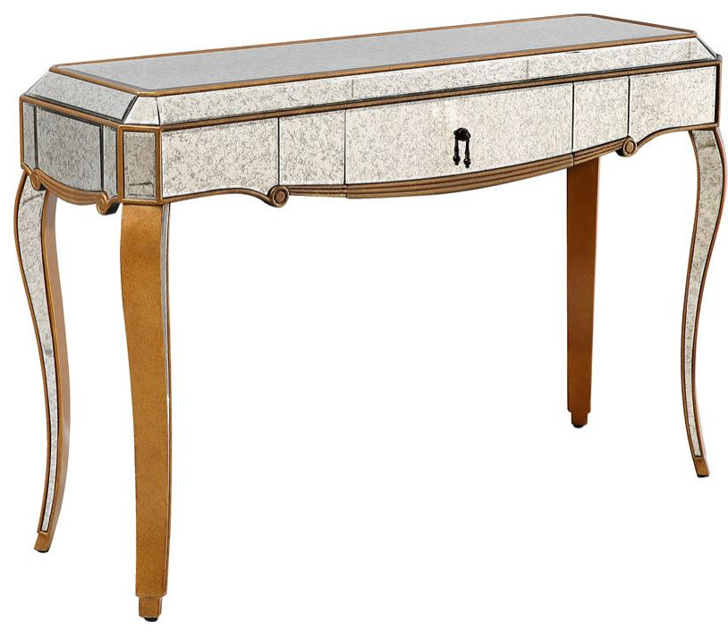 Camden Isle Astrid Mirrored Console Table   Traditional   Console Tables   by Homesquare  Houzz