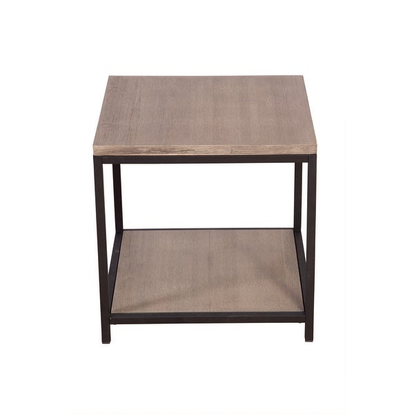 2 Tier Solid Bamboo Steel Frame End Table