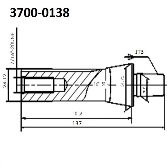 ABS Import Tools R8 TO JT3 DRILL CHUCK ARBOR (3700...