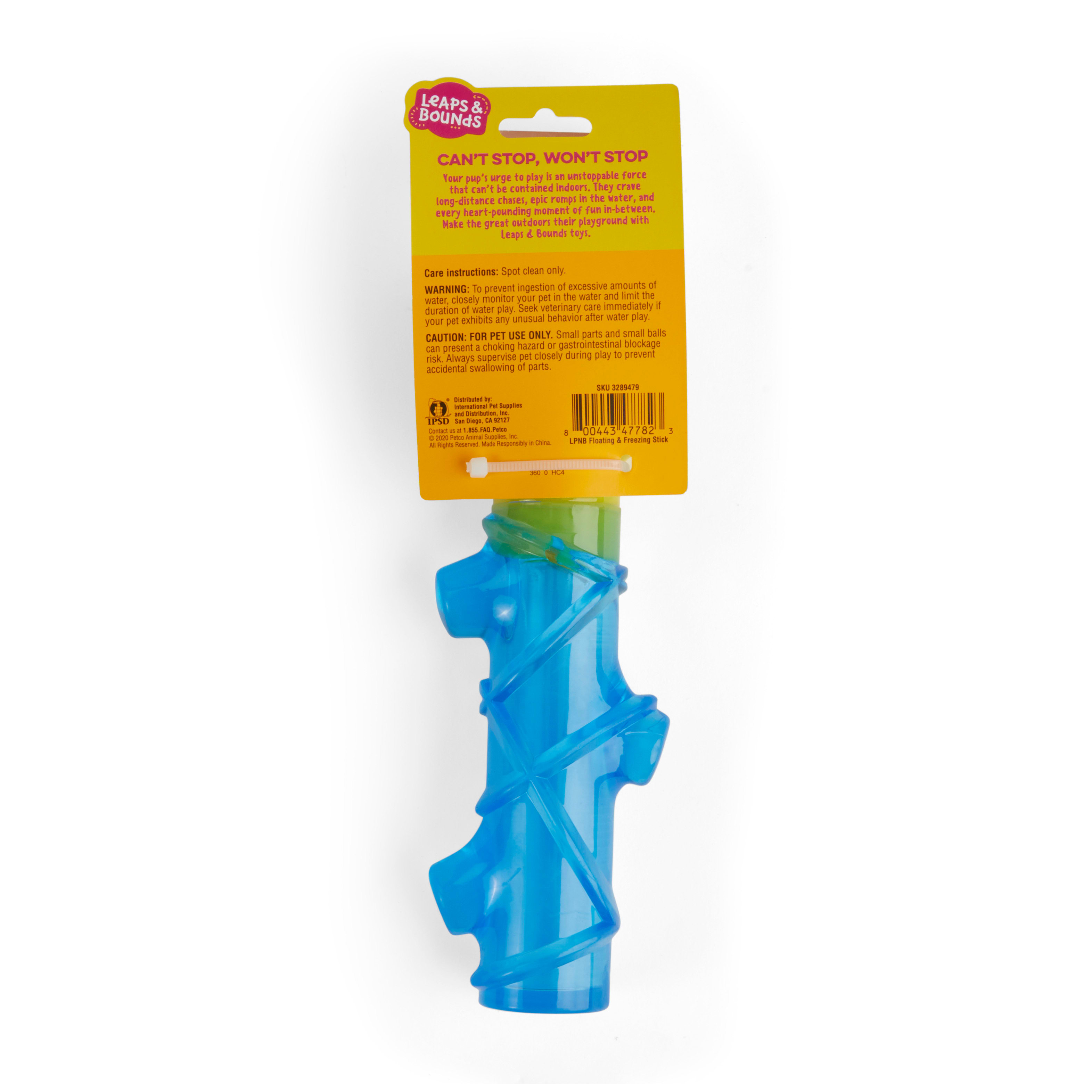 Leaps  Bounds Splash  Dash Floating  Freezeable Water Dog Stick Toy， Small