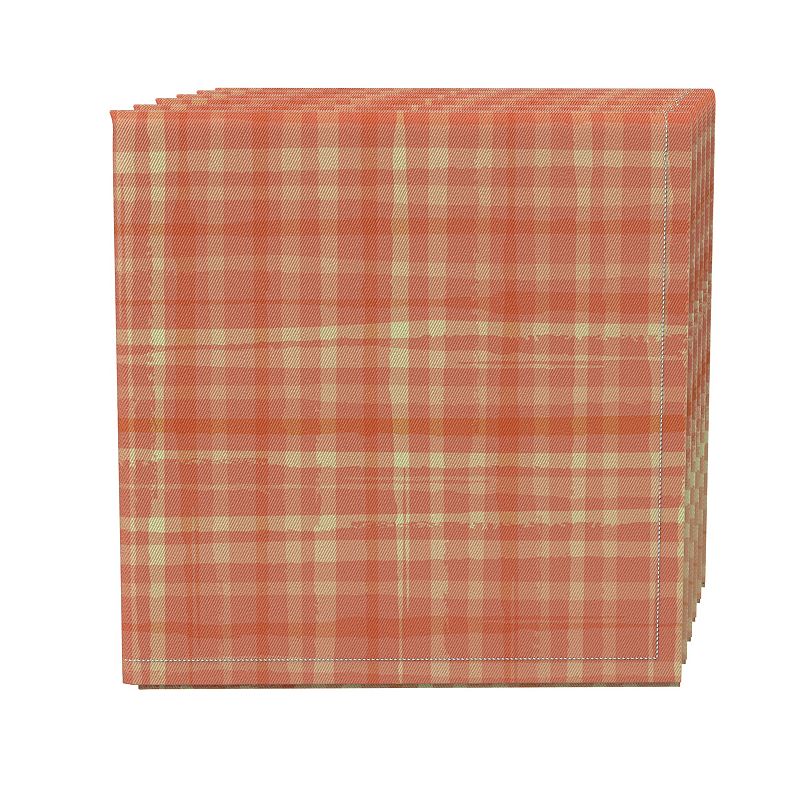 Napkin Set of 4， 100% Cotton， 20x20， Plaid 1