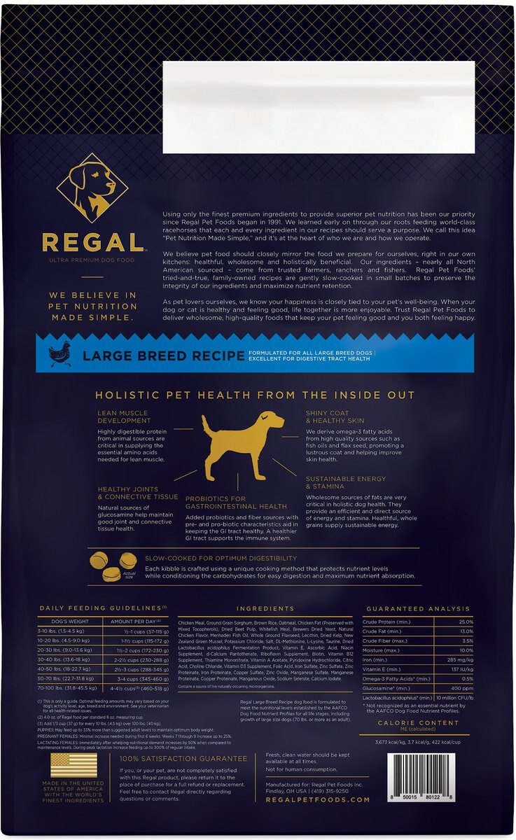 Regal Pet Foods Large Breed Recipe Dry Dog Food