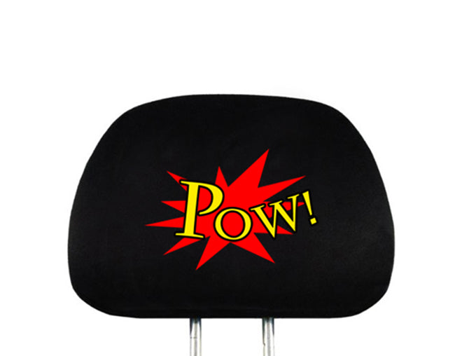 New Interchangeable Comic POW! Deisgn Car Seat Headrest Cover Universal Fit for Cars Vans Trucks - One Piece