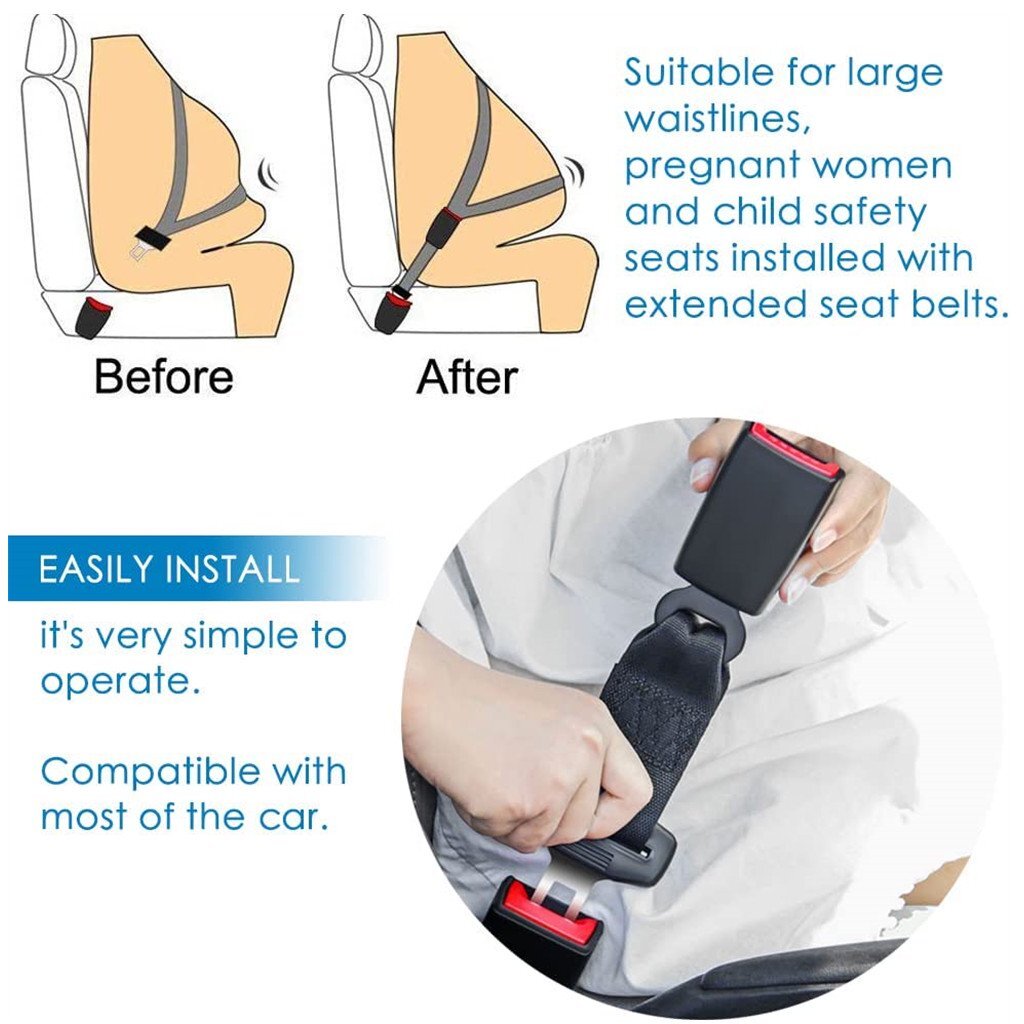 Universal Car Seat Belt Adjustable 3 Point Seat Belt Lap Shoulder Belt Replacement for Comfortable Driving