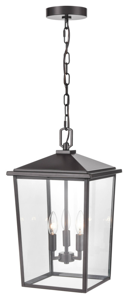 Fetterton Collection 3 Light 11 quotPowder Coat Bronze Outdoor Hanging Pendant   Transitional   Outdoor Hanging Lights   by Millennium Lighting Inc  Houzz