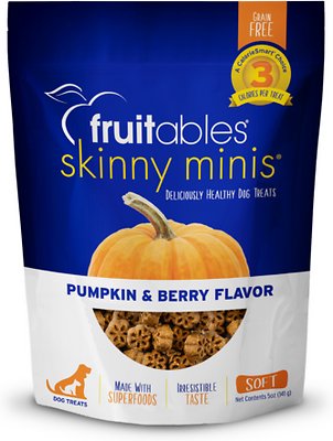 Fruitables Pumpkin  Blueberry Flavor Skinny Minis Dog Treats